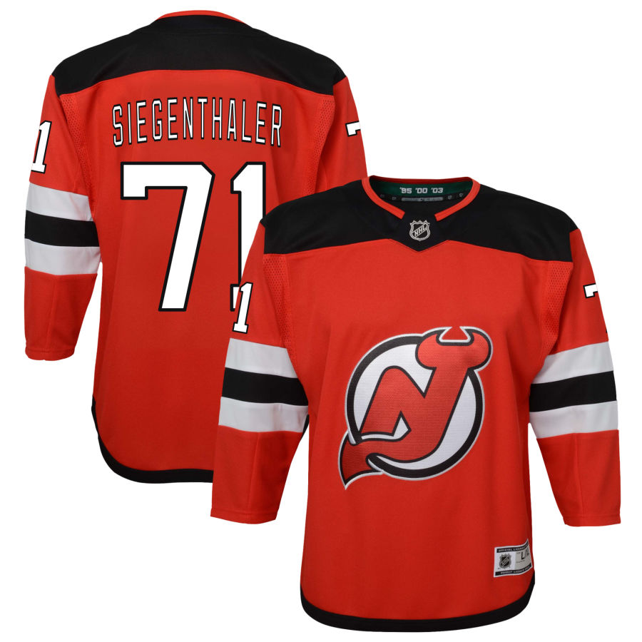 Jonas Siegenthaler New Jersey Devils Youth Home Premier Jersey - Red