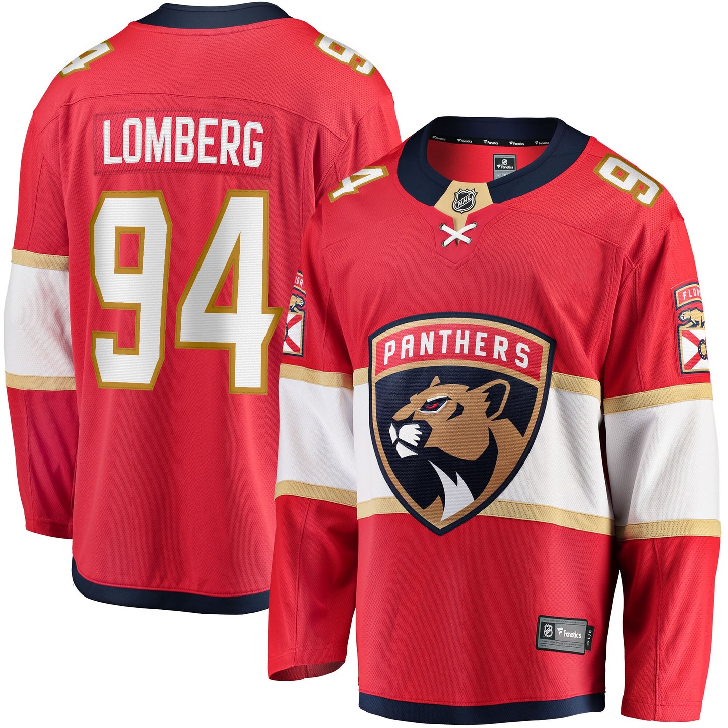 Ryan Lomberg Florida Panthers Fanatics Branded Home Breakaway Player Jersey - Red