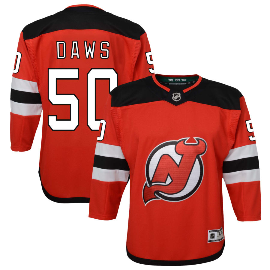 Nico Daws New Jersey Devils Youth Home Premier Jersey - Red