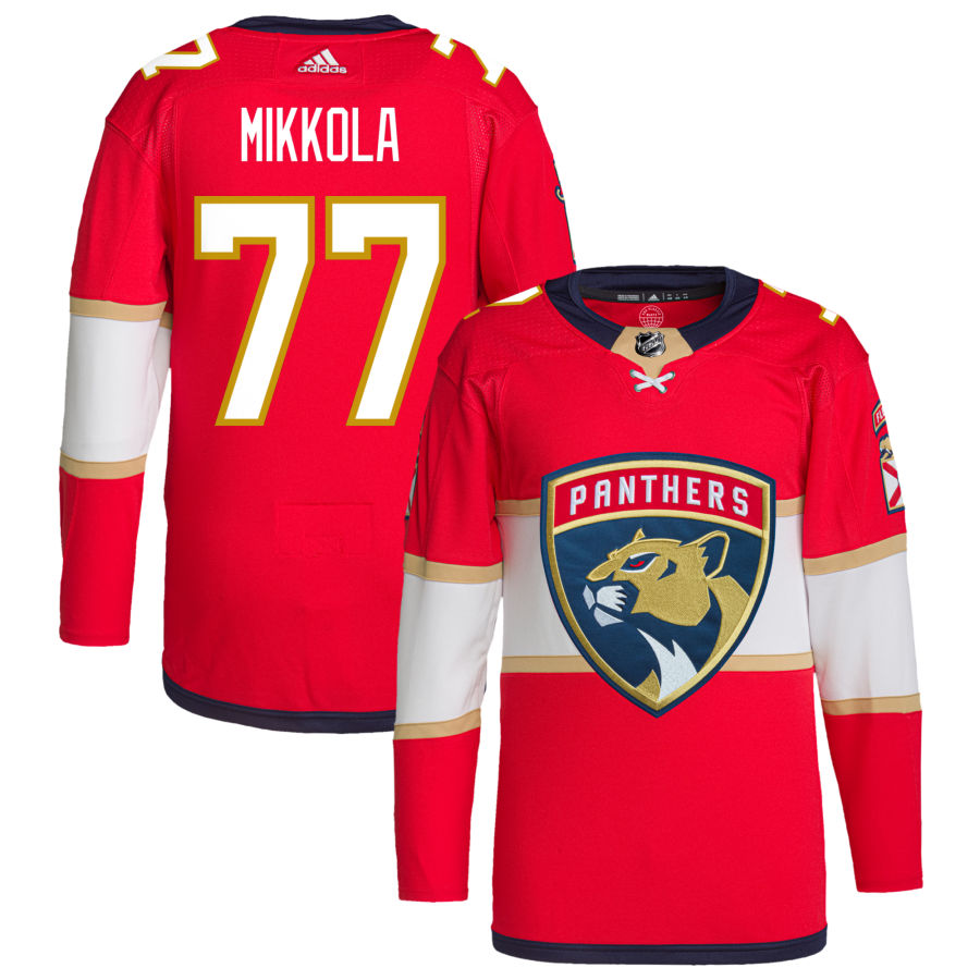 Niko Mikkola Florida Panthers adidas Home Primegreen Authentic Pro Jersey - Red