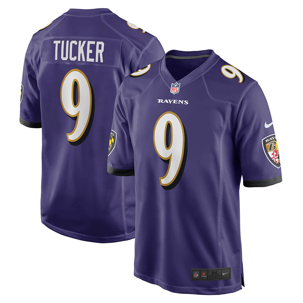Men's Baltimore Ravens Justin Tucker Game Player Jersey Purple