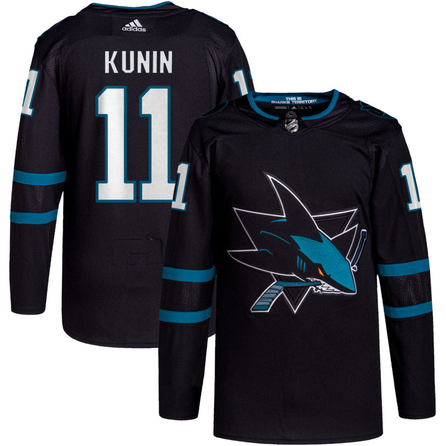 Luke Kunin San Jose Sharks adidas Alternate Primegreen Authentic Pro Jersey - Black