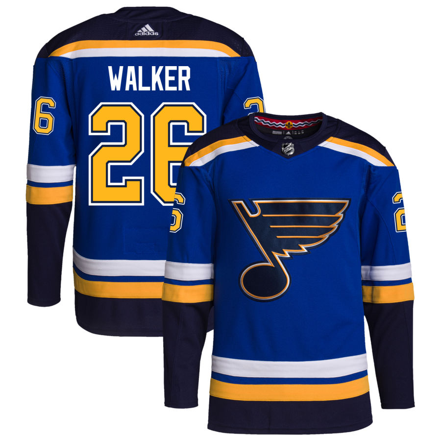 Nathan Walker St. Louis Blues adidas Home Authentic Pro Jersey - Royal