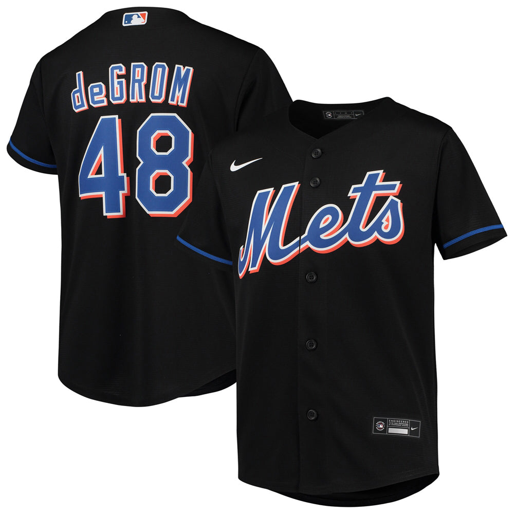 Youth New York Mets Jacob deGrom Alternate Player Jersey - Black