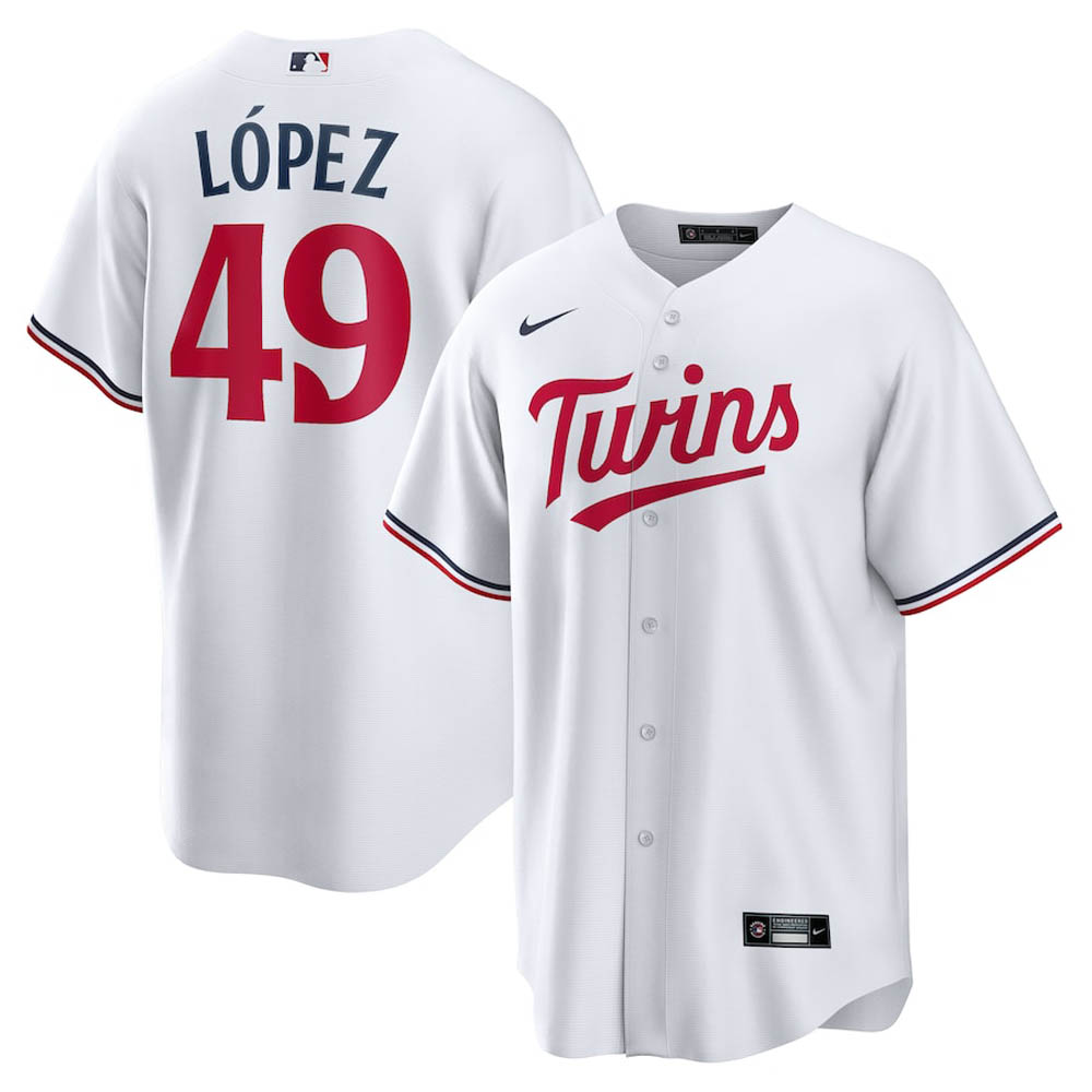 Youth Minnesota Twins Pablo Lopez Cool Base Replica Home Jersey - White