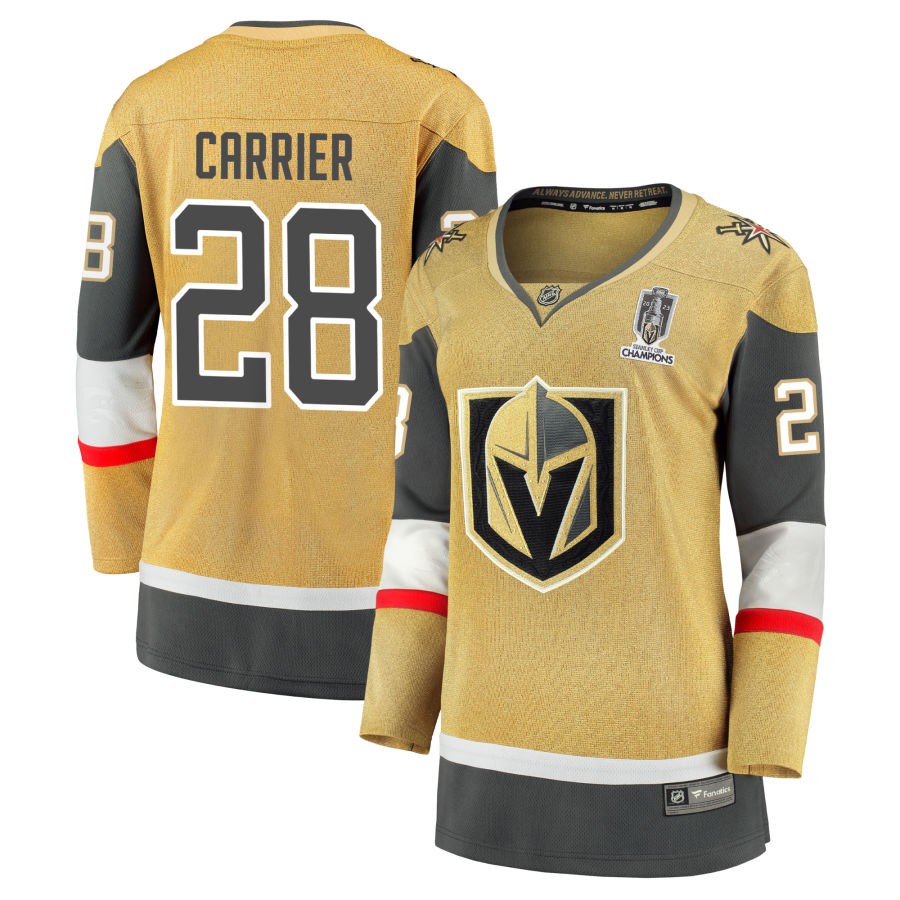William Carrier  Vegas Golden Knights Fanatics Branded Women's 2023 Stanley Cup Champions Home Breakaway Jersey - Gold