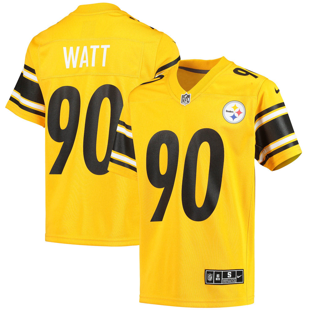 Youth Pittsburgh Steelers T.J. Watt Inverted Team Game Jersey Gold