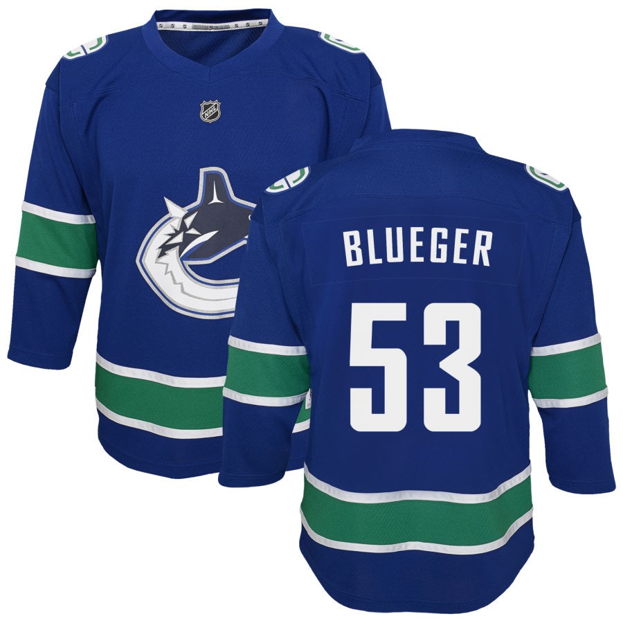Teddy Blueger Vancouver Canucks Youth Replica Jersey - Blue