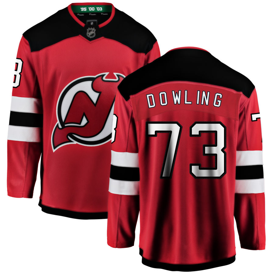 Justin Dowling New Jersey Devils Fanatics Branded Home Breakaway Jersey - Red