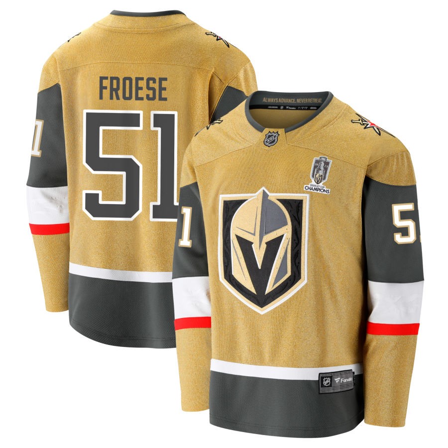 Byron Froese  Vegas Golden Knights Fanatics Branded 2023 Stanley Cup Champions Home Breakaway Jersey - Gold